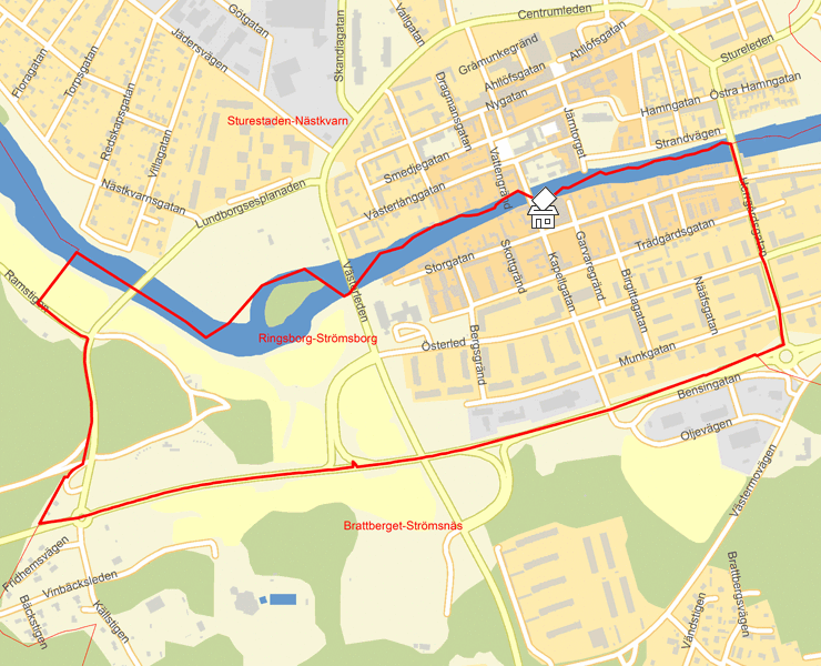 Karta över Ringsborg-Strömsborg