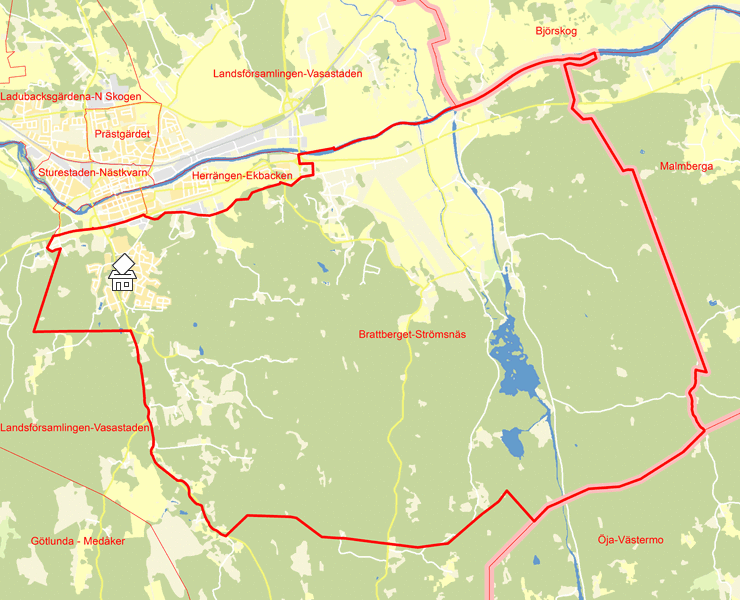 Karta över Brattberget-Strömsnäs