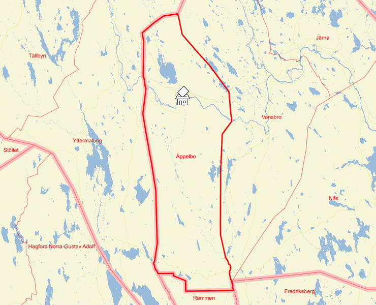 Karta över Äppelbo
