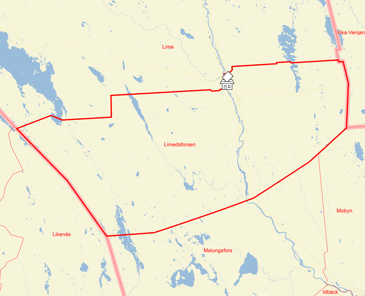 Karta över Limedsforsen