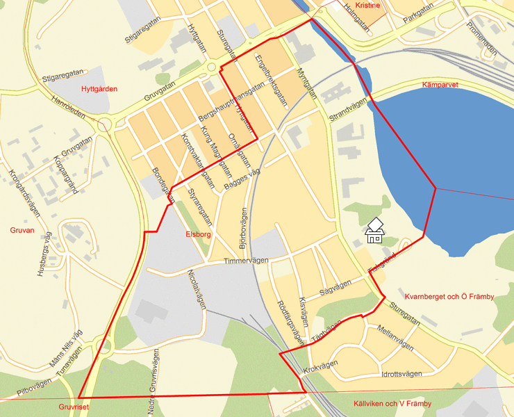 Karta över Elsborg
