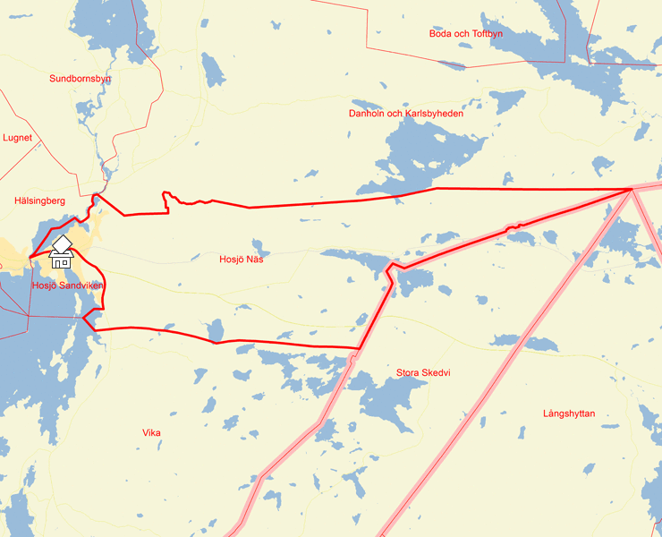 Karta över Hosjö Näs