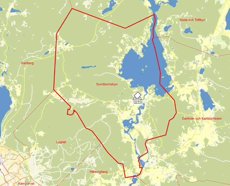 Karta över Sundbornsbyn