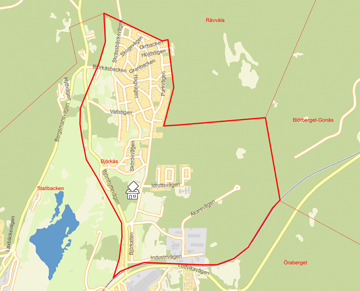 Karta över Björkås