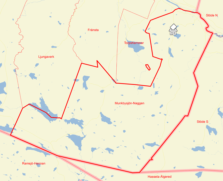 Karta över Munkbysjön-Naggen