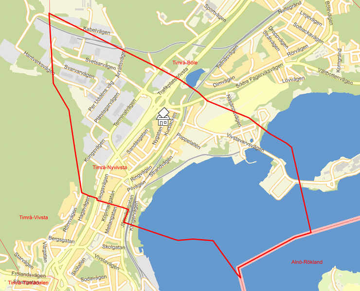 Karta över Timrå-Nyvivsta