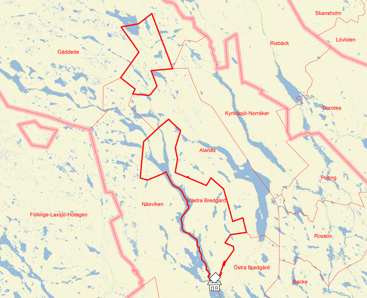 Karta över Västra Bredgård