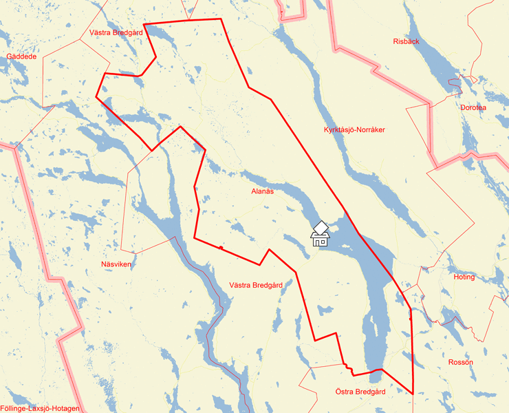 Karta över Alanäs