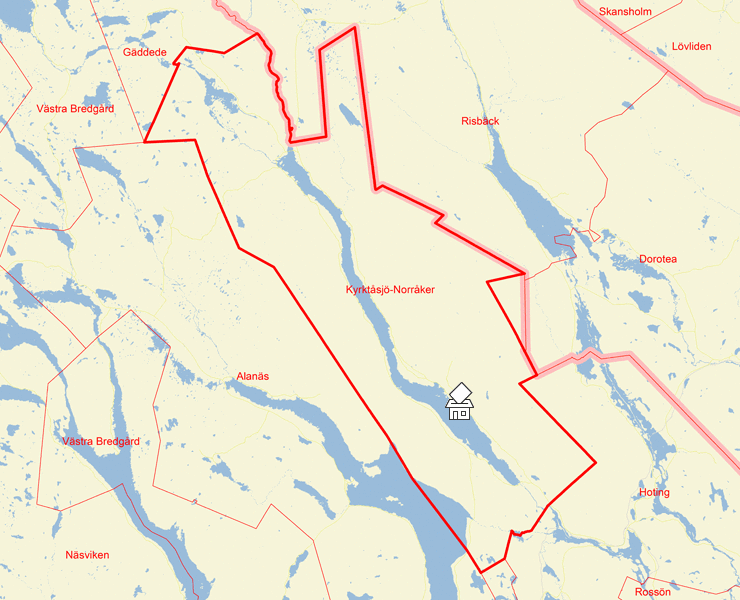 Karta över Kyrktåsjö-Norråker