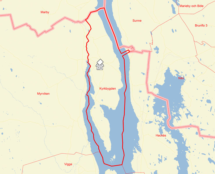 Karta över Kyrkbygden