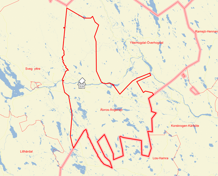 Karta över Älvros-Ängersjö
