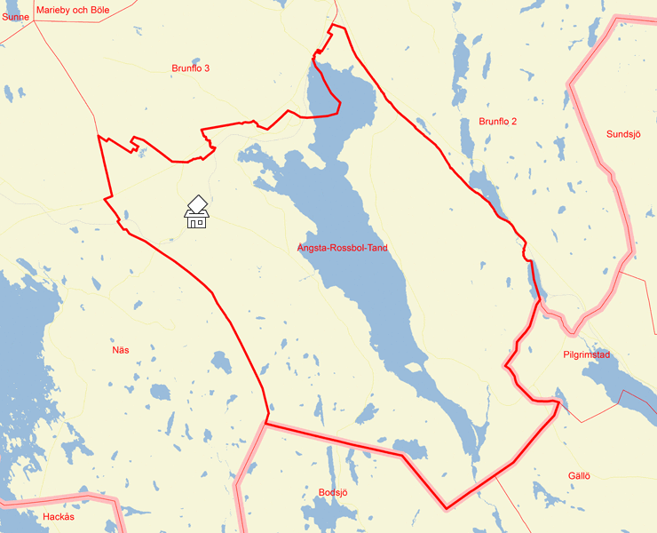 Karta över Ångsta-Rossbol-Tand