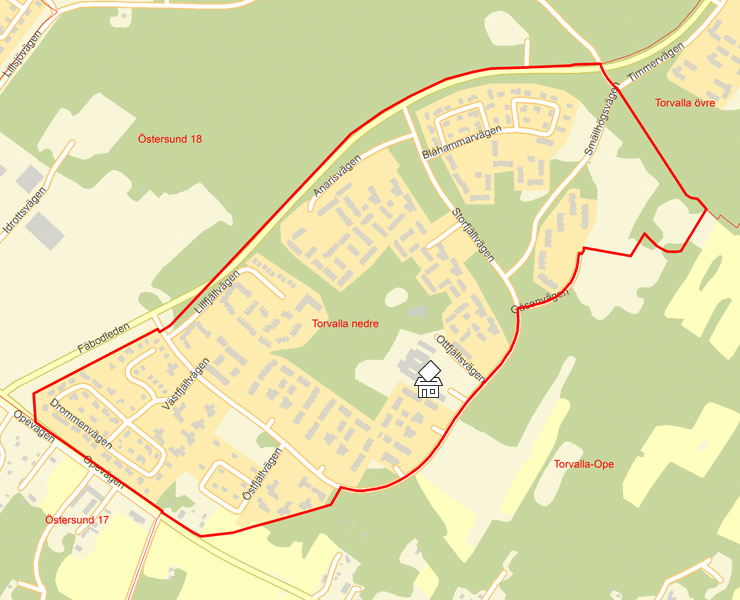 Karta över Torvalla nedre