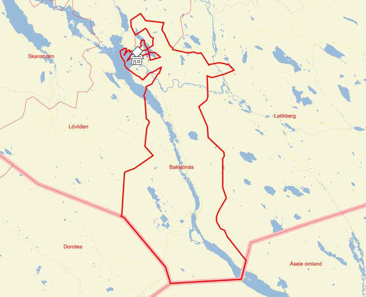Karta över Baksjönäs