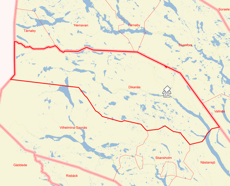 Karta över Dikanäs