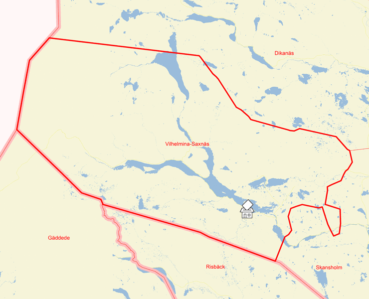 Karta över Vilhelmina-Saxnäs