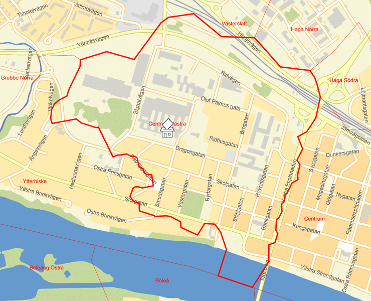 Karta över Centrum Västra