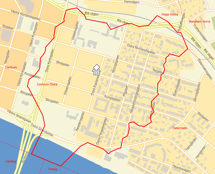 Karta över Centrum Östra