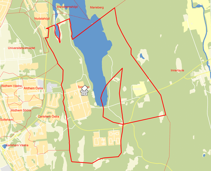 Karta över Tomtebo