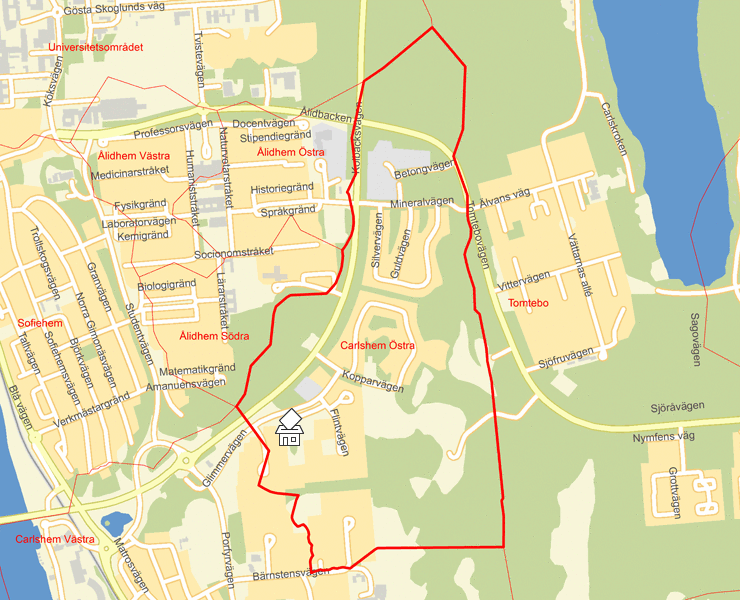 Karta över Carlshem Östra