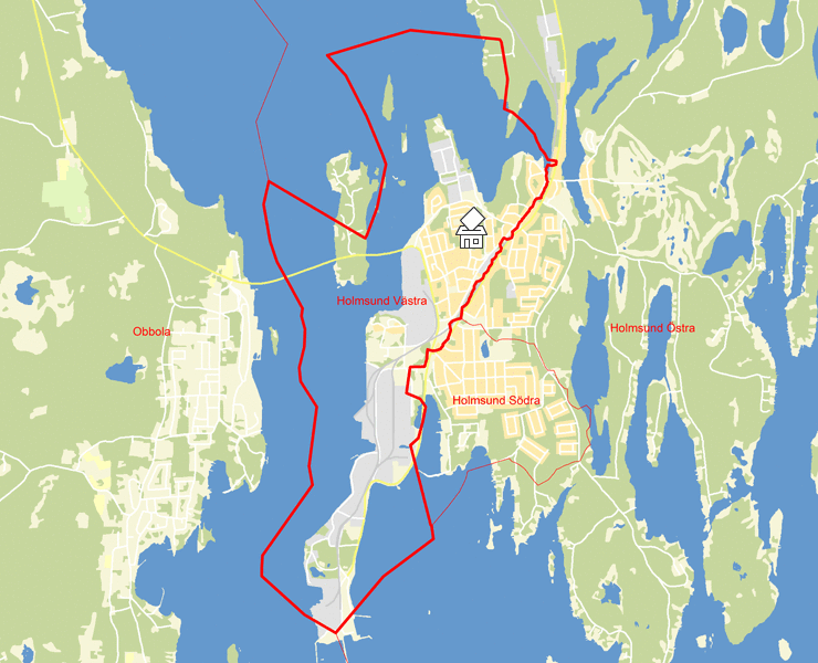 Karta över Holmsund Västra