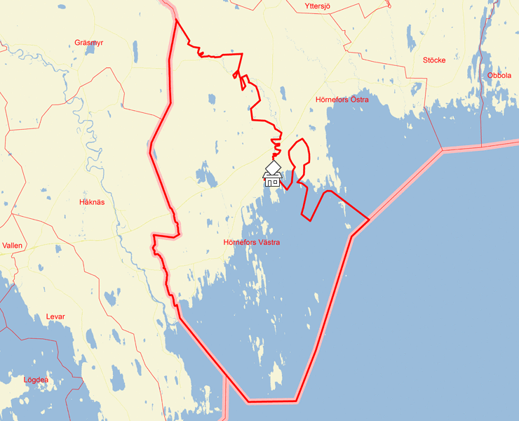 Karta över Hörnefors Västra