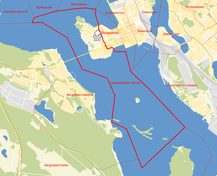 Karta över Gültsauudden-Varvet