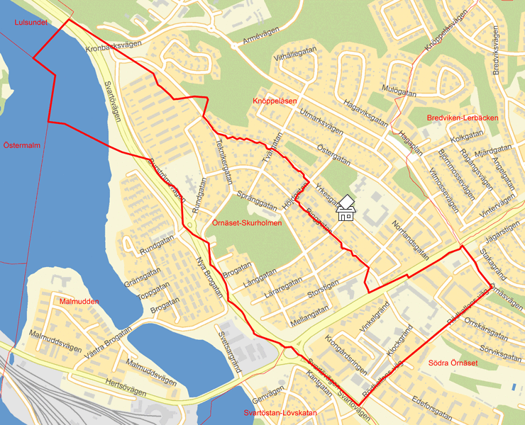 Karta över Örnäset-Skurholmen
