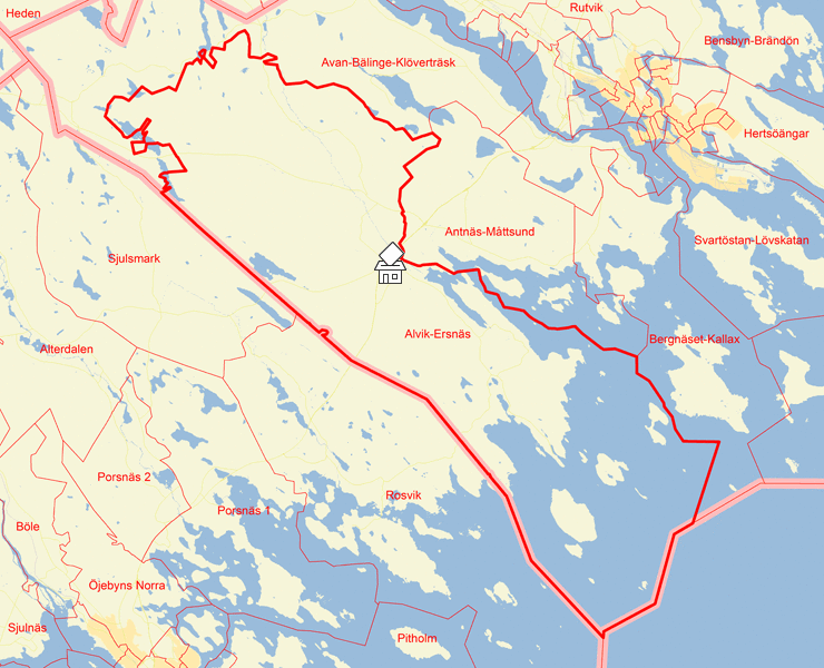 Karta över Alvik-Ersnäs