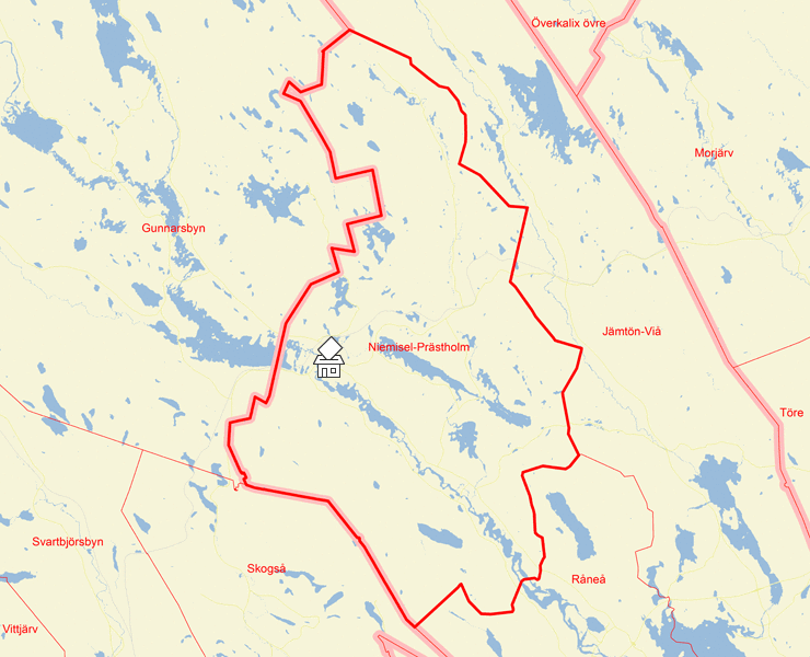 Karta över Niemisel-Prästholm