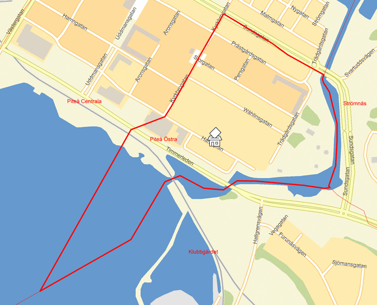 Karta över Piteå Östra