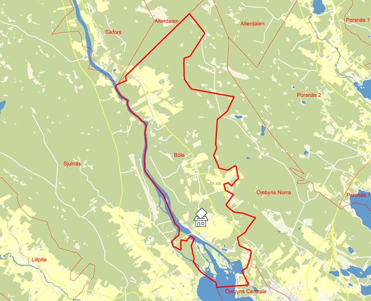 Karta över Böle