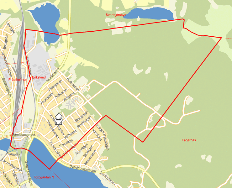 Karta över Erikslund