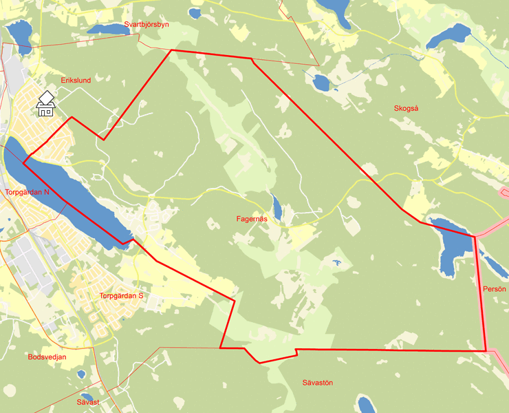 Karta över Fagernäs