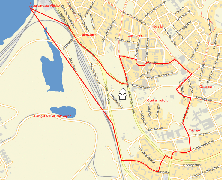 Karta över Centrum södra