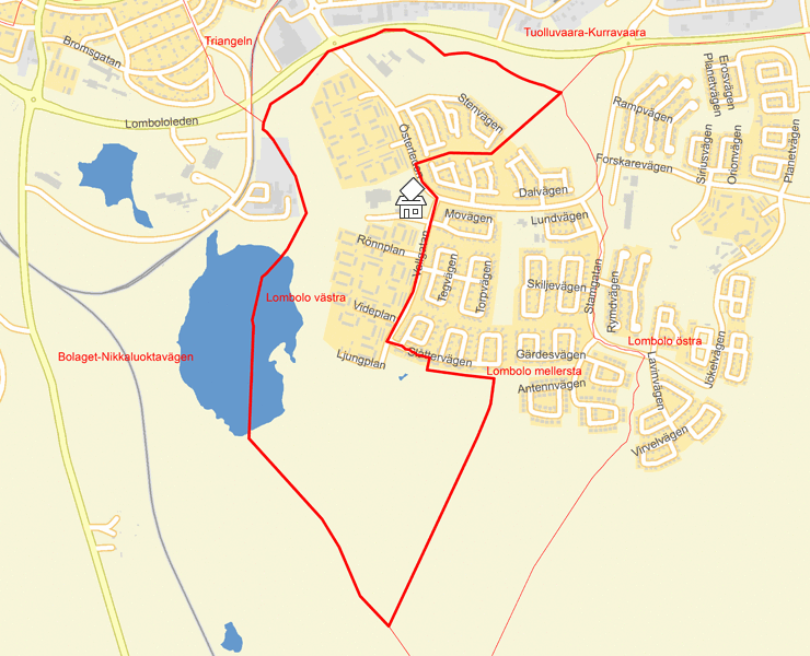 Karta över Lombolo västra