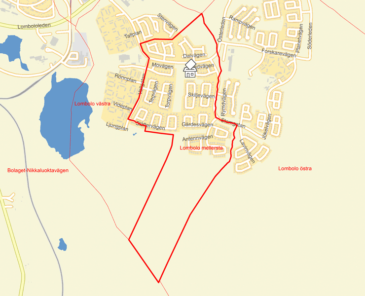 Karta över Lombolo mellersta