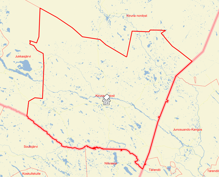 Karta över Kiruna sydost