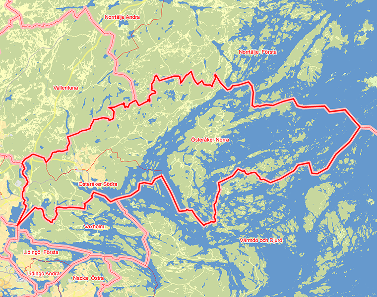 Karta över Österåker