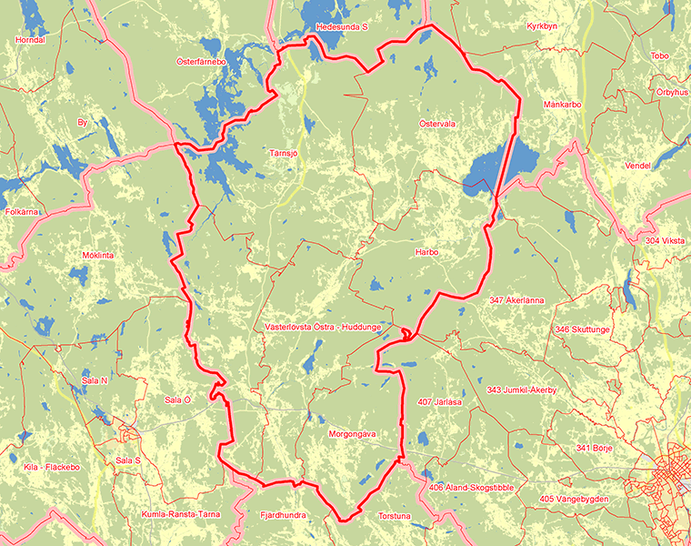 Karta över Heby