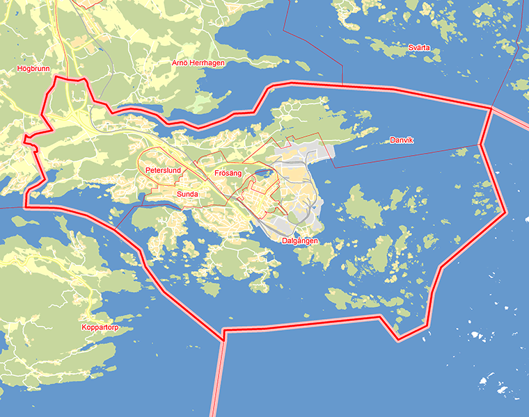 Karta över Oxelösund