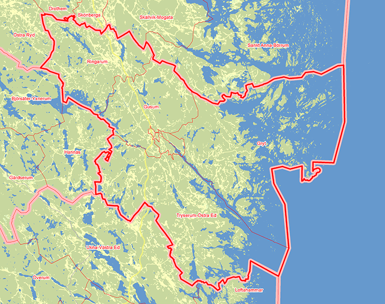 Karta över Valdemarsvik