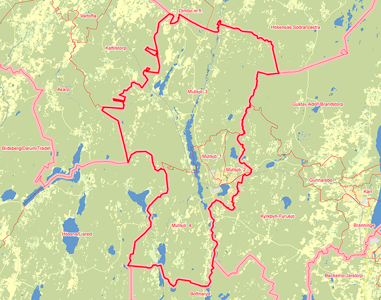 Karta över Mullsjö