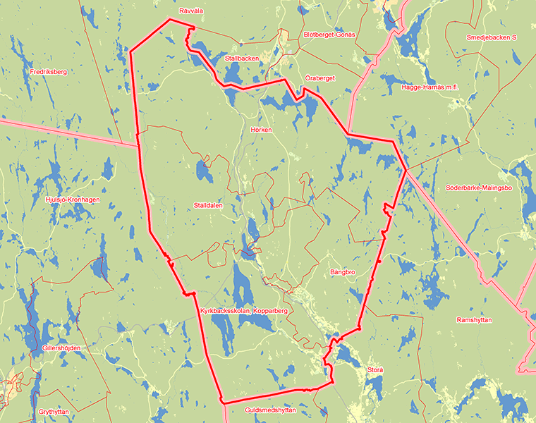 Karta över Ljusnarsberg
