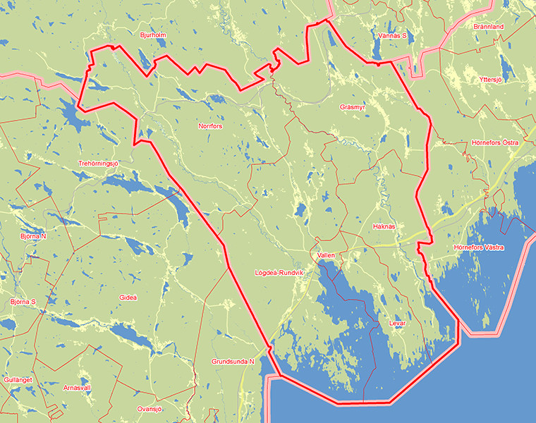 Karta över Nordmaling