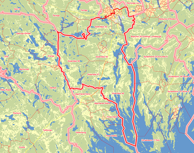 Karta över Södertälje Andra