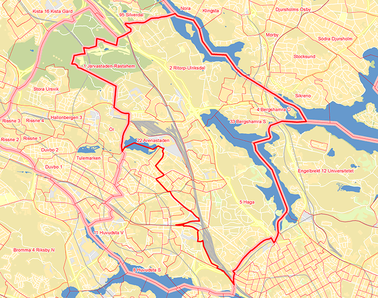 Karta över Solna Norra