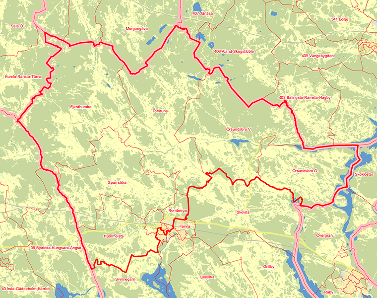 Karta över Enköpings Norra