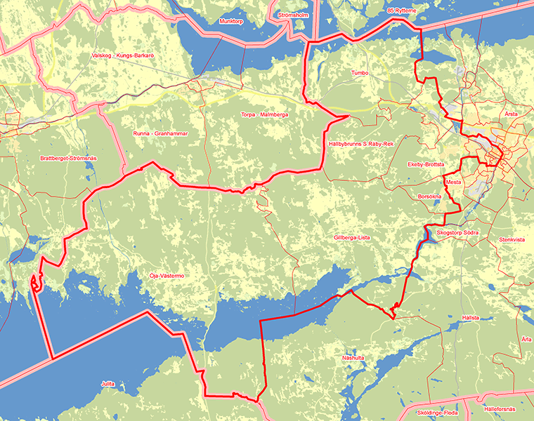 Karta över Eskilstuna Västra