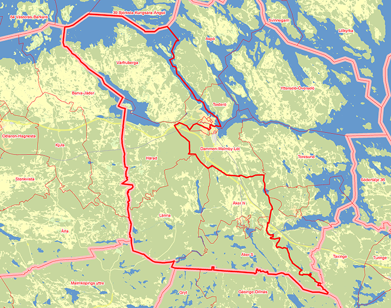 Karta över Strängnäs Västra